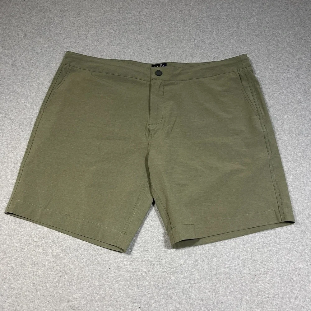 Faherty Shorts Mens 42 Green Chino All Day Flat Front Casual Performance Stretch
